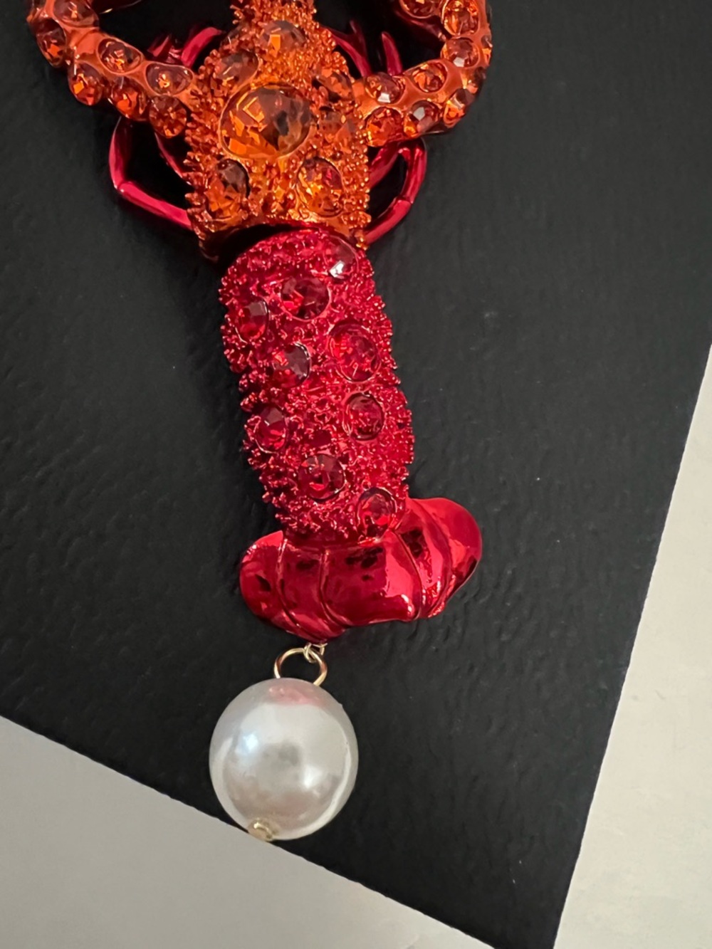 Betsey Johnson Purple, Pink & Orange Lobster Flower Pendant Necklace - Picture 12 of 16